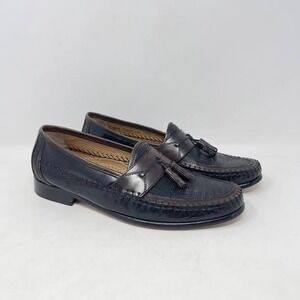 Florsheim Mens Olamon Tassle Loafer Black Brown Leather Dress Shoe Size 10.5 D